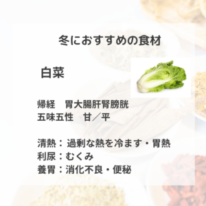 冬の薬膳【白菜】