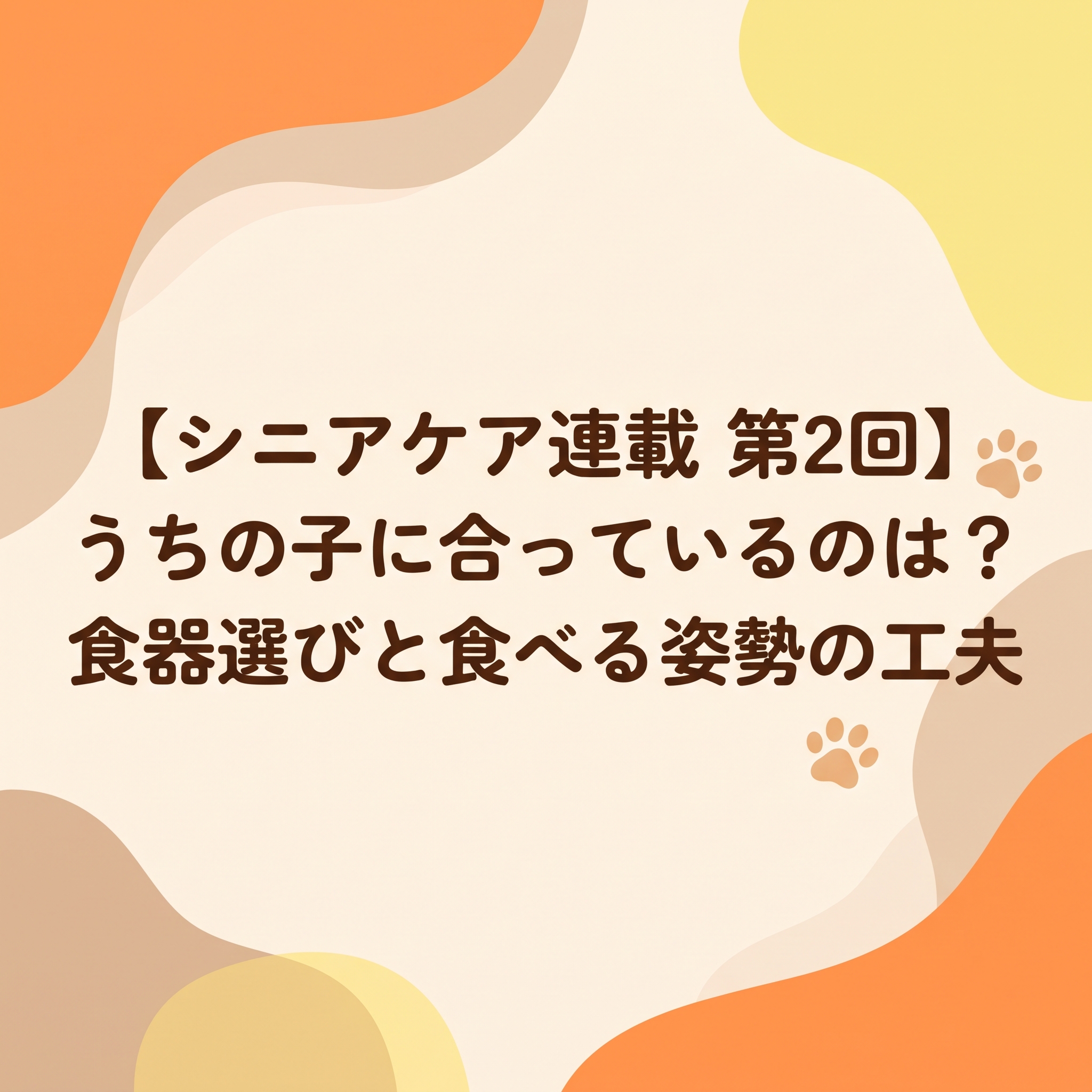 【シニアケア連載 第2回】うちの子に合っているのは？食器選びと食べる姿勢の工夫